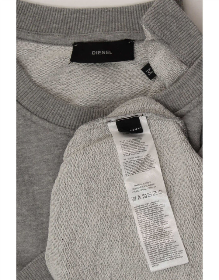 Diesel Womens Oversized Tracksuit Top Jacket UK 14 Médio Algodão Cinza