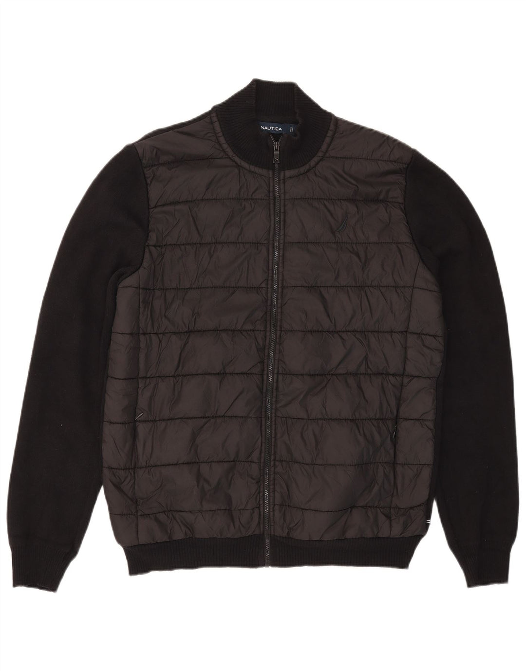 Suéter cardigã masculino Nautica grande algodão preto