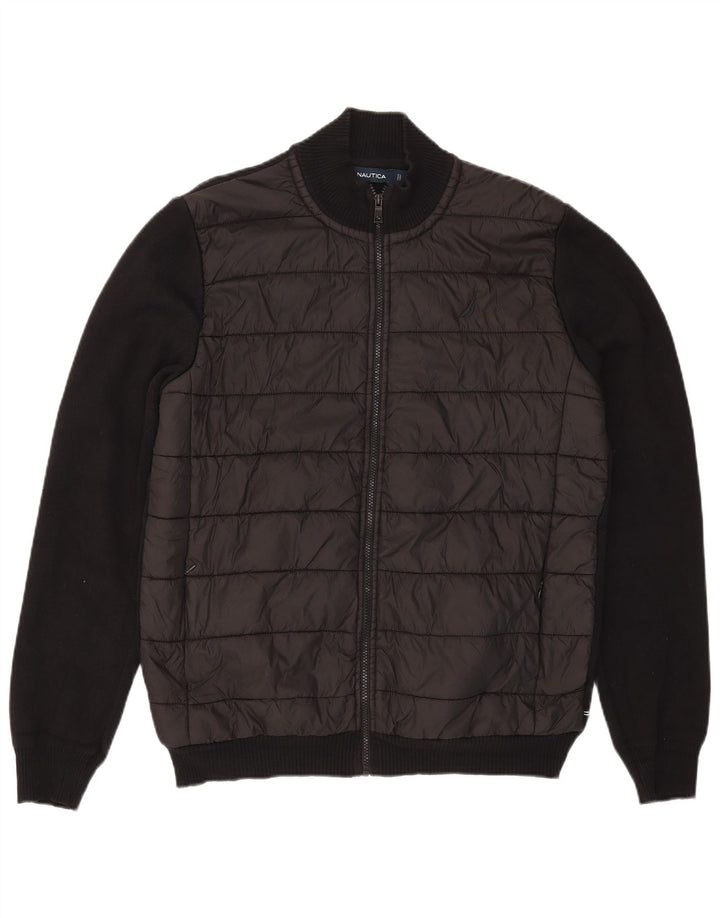 Suéter cardigã masculino Nautica grande algodão preto