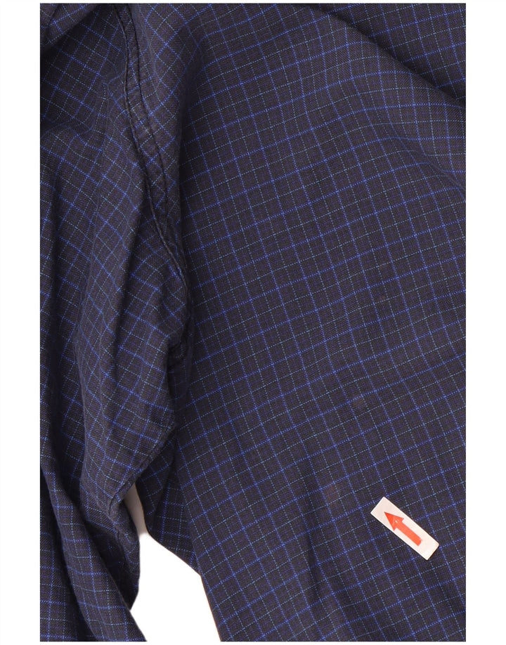 Camisa xadrez masculina Levi's de algodão xadrez azul médio