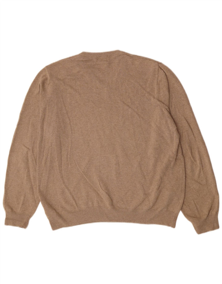 Suéter masculino Marks & Spencer com decote em V XL algodão bege