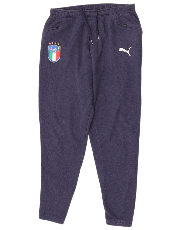 Calça de treino masculina Puma Italia grande algodão azul marinho