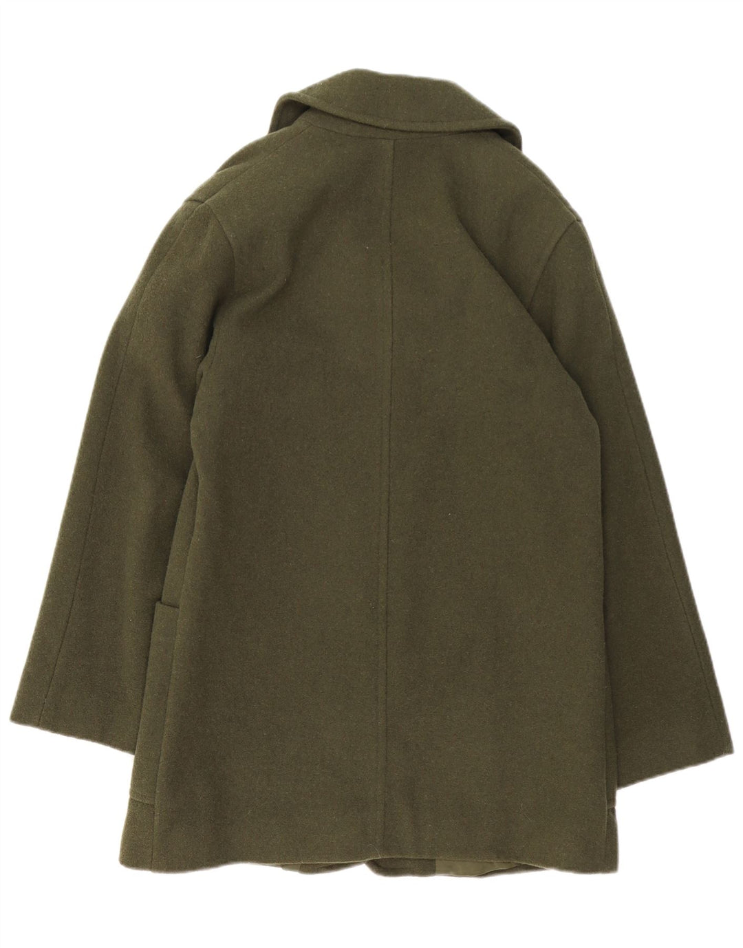 Sobretudo feminino VINTAGE grande Reino Unido 10 lã verde pequena