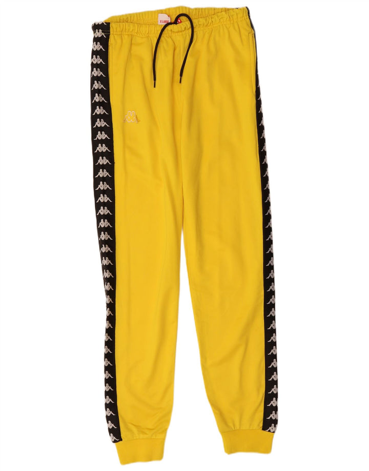 KAPPA Calça de treino masculina gráfica Joggers XL amarelo colorblock