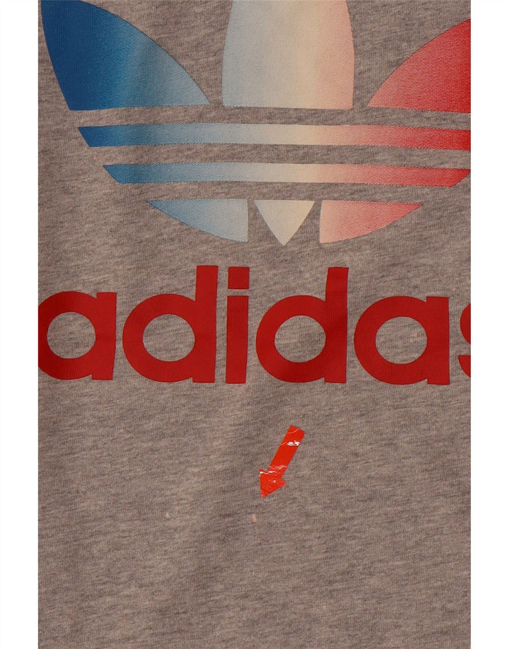ADIDAS Mens Graphic T-Shirt Top XL Grey Cotton Vintage Adidas and Second-Hand Adidas from Messina Hembry 