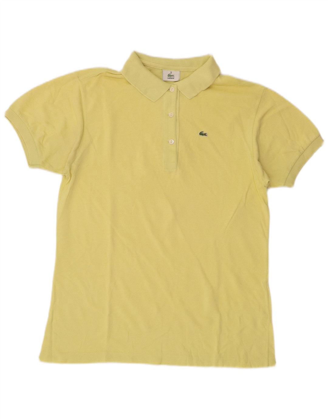 Camisa polo feminina Lacoste tamanho 40 algodão amarelo médio