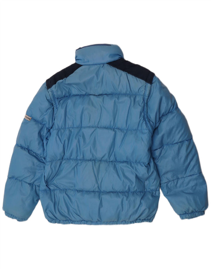 Jaqueta acolchoada com capuz masculina vintage IT 52 XL azul Colourblock poliamida