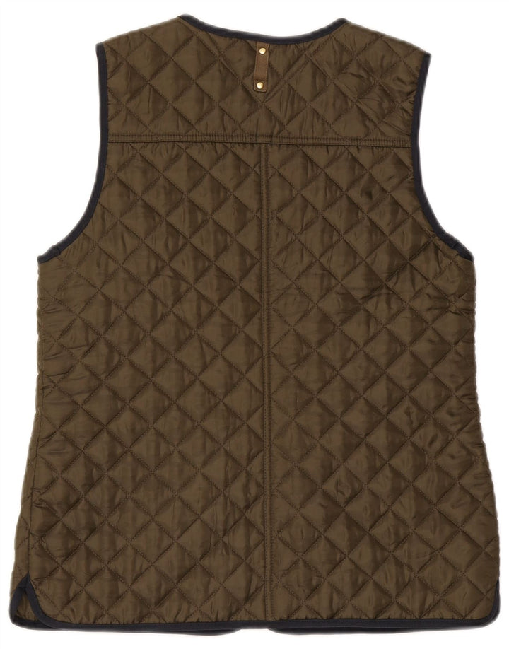 Colete acolchoado feminino Tommy Hilfiger UK 12 poliéster cáqui médio