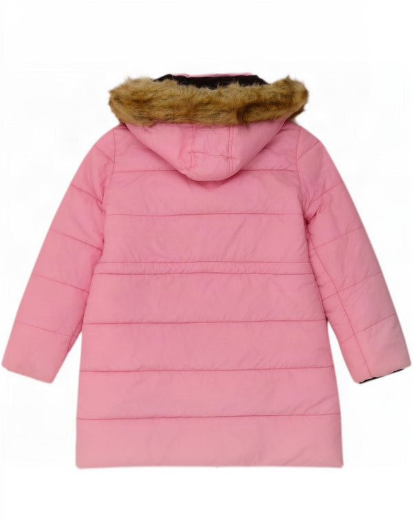 Diesel Casaco acolchoado com capuz para meninas 9-10 anos rosa nylon
