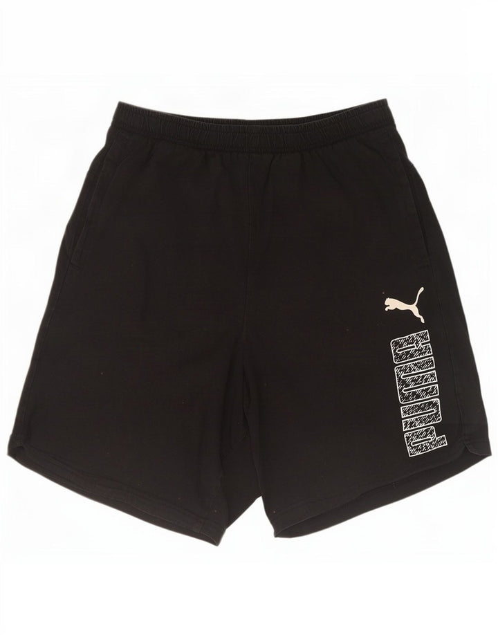 Shorts esportivos gráficos masculinos Puma médio preto algodão
