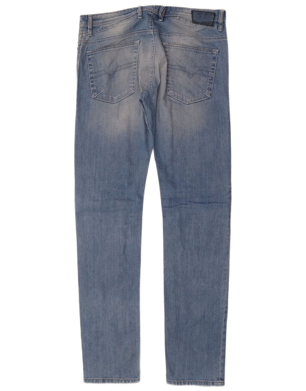 Diesel Mens Shioner Slim Skinny Jeans W34 L32 Azul Algodão