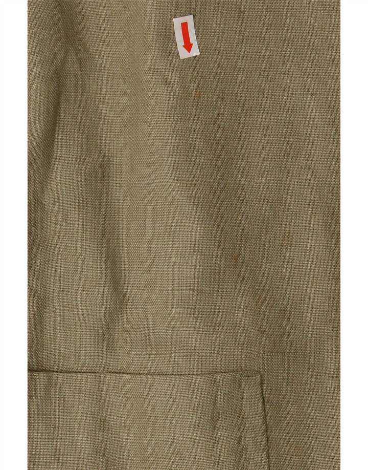 Jaqueta blazer masculina de 3 botões Marks & Spencer Reino Unido 40 linho cáqui médio