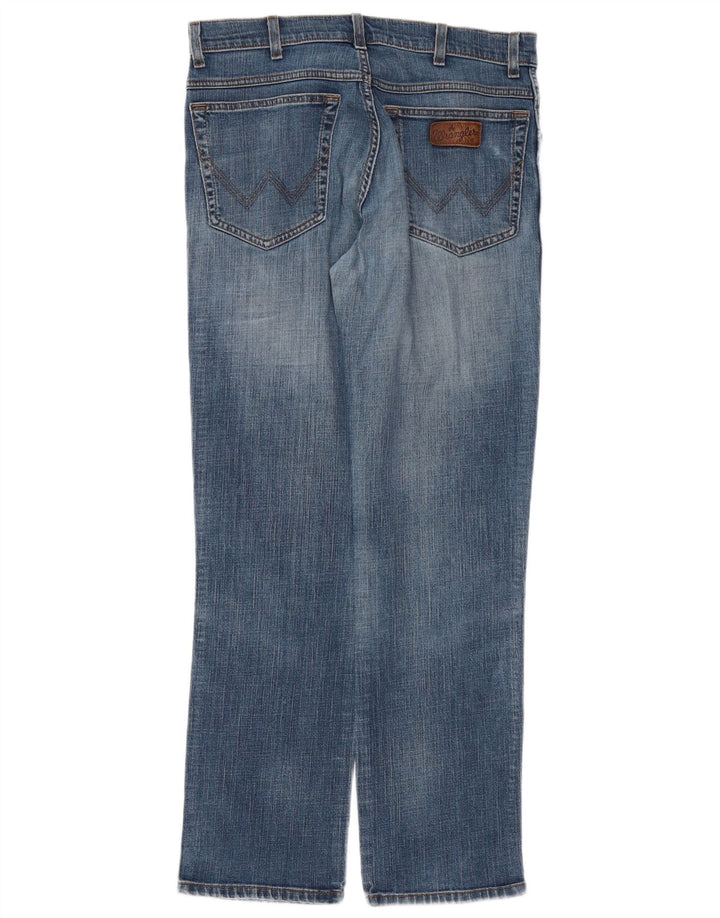 WRANGLER Masculino Texas Stretch Straight Jeans W33 L30 Azul Algodão