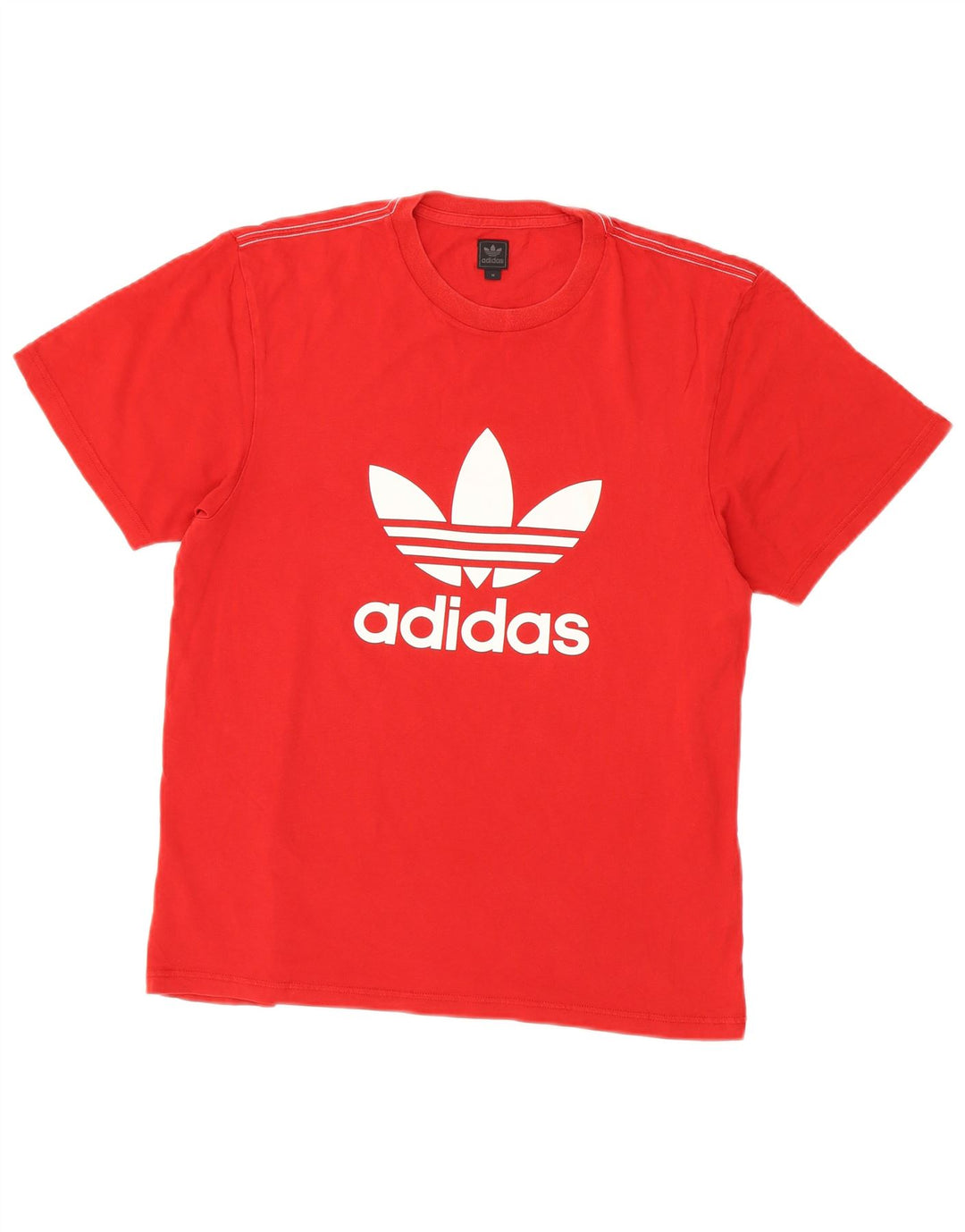 Adidas Mens Graphic T-Shirt Top Médio Algodão Vermelho