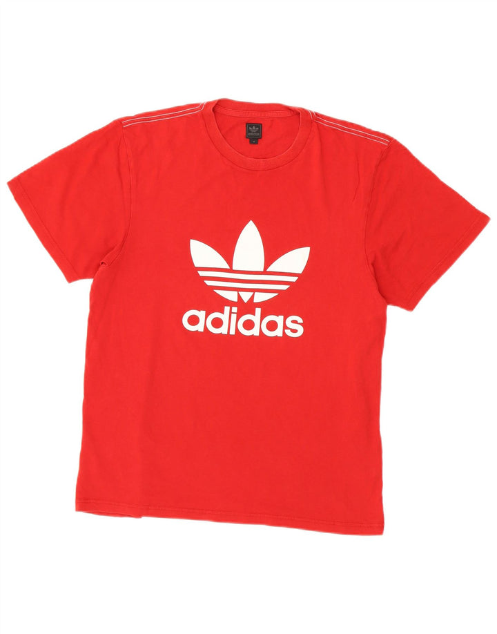 Adidas Mens Graphic T-Shirt Top Médio Algodão Vermelho
