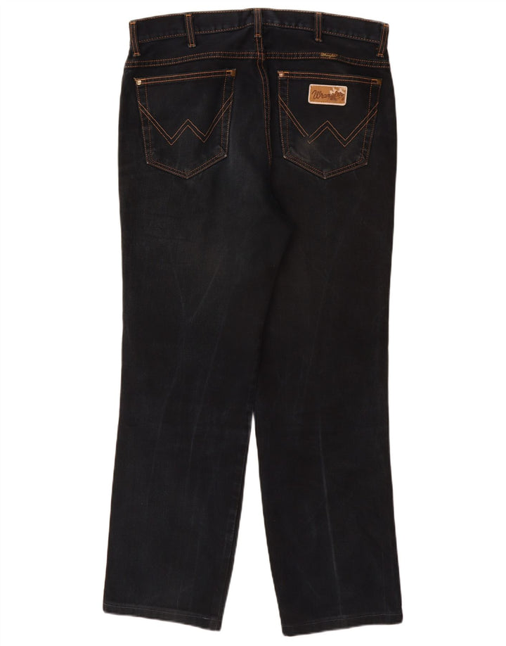 Wrangler Mens Straight Jeans W34 L30 Azul Marinho Algodão