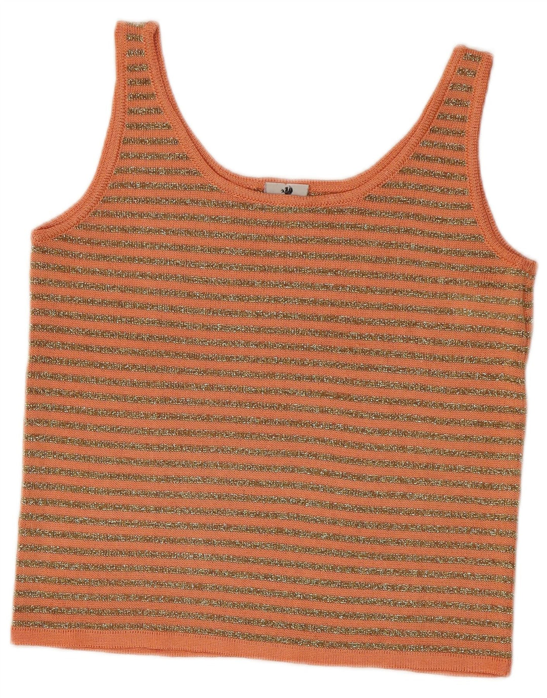 Top feminino de malha vintage IT 42 listrado laranja médio