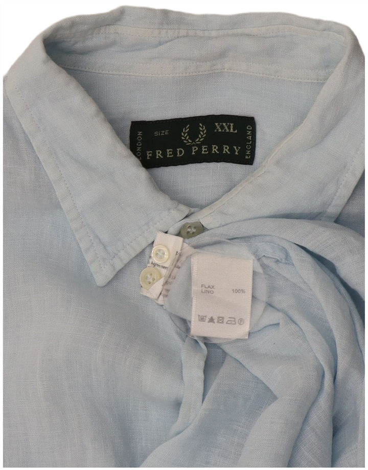 Camisa masculina Fred Perry 2XL linho azul