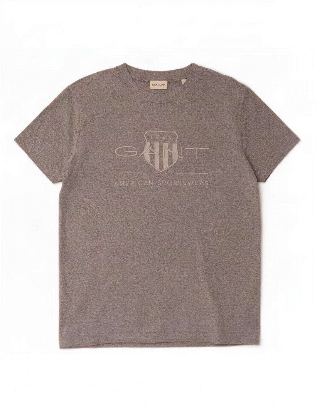 Gant Camiseta masculina gráfica Top algodão cinza médio