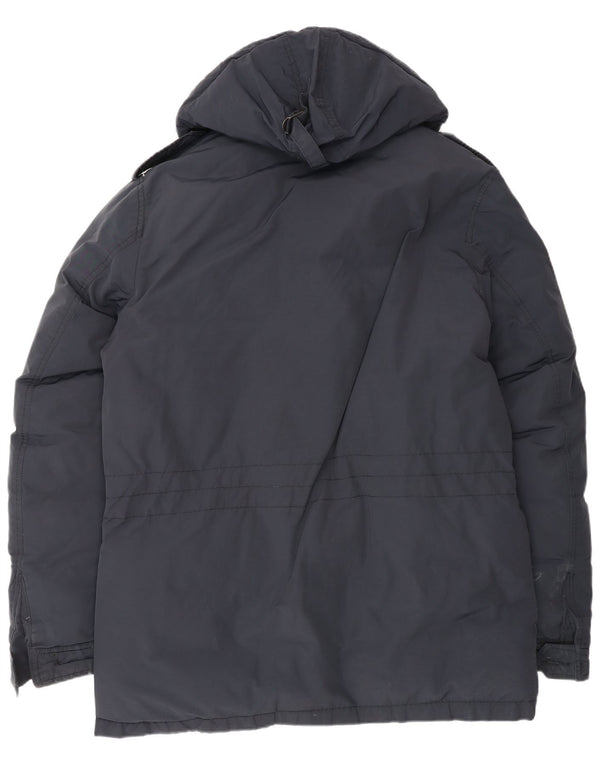 Jaqueta masculina acolchoada com capuz Tommy Hilfiger Reino Unido 40 grande azul marinho
