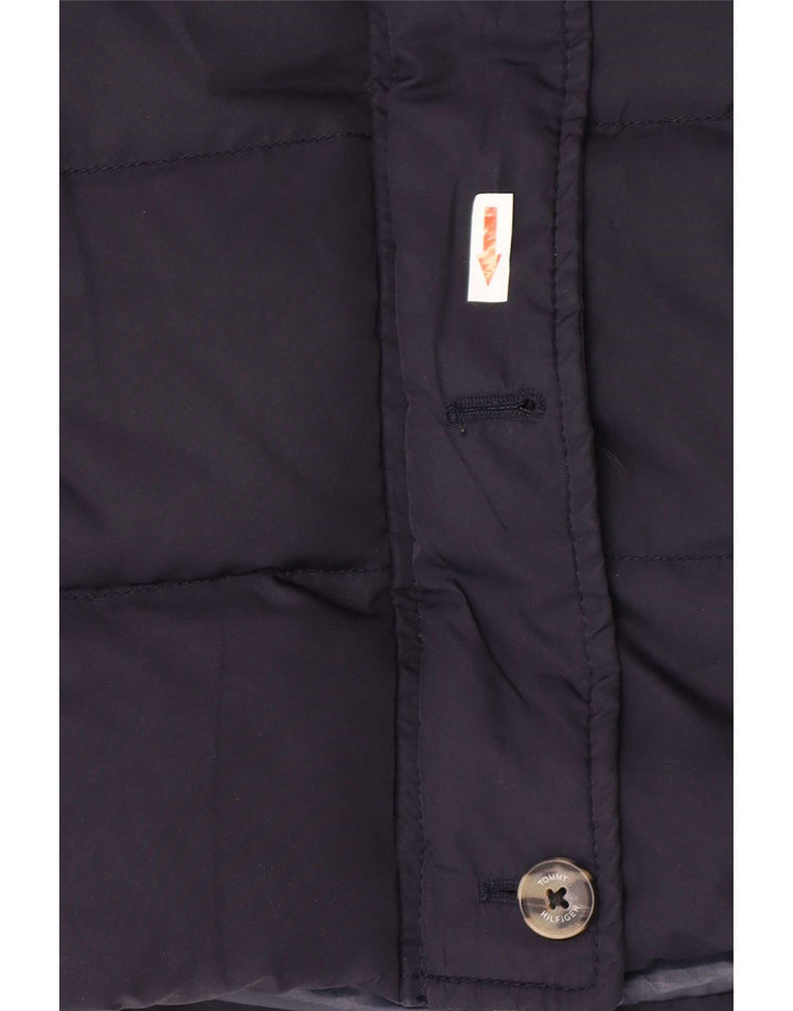 Jaqueta acolchoada com capuz feminina Tommy Hilfiger Reino Unido 12 poliéster azul marinho médio