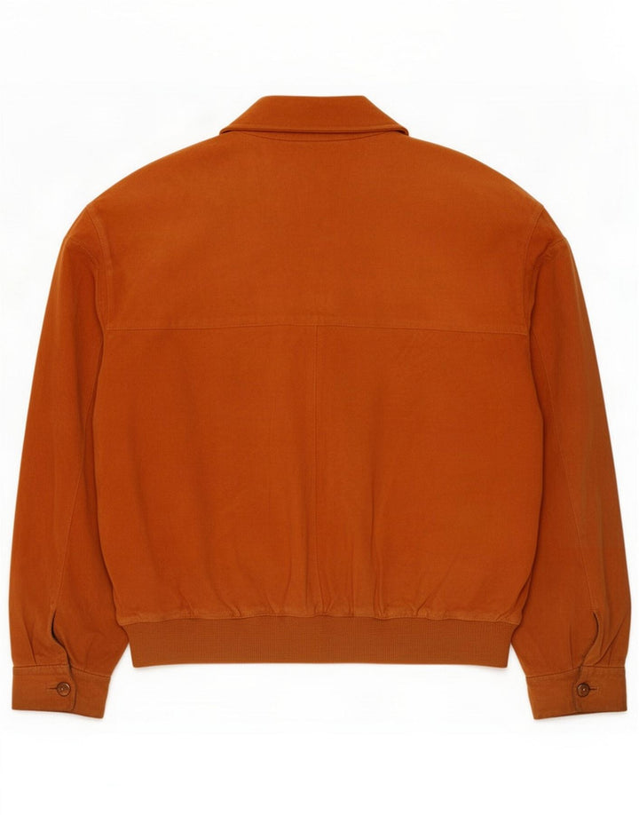 Jaqueta masculina vintage de camurça solta IT 48 Couro marrom médio