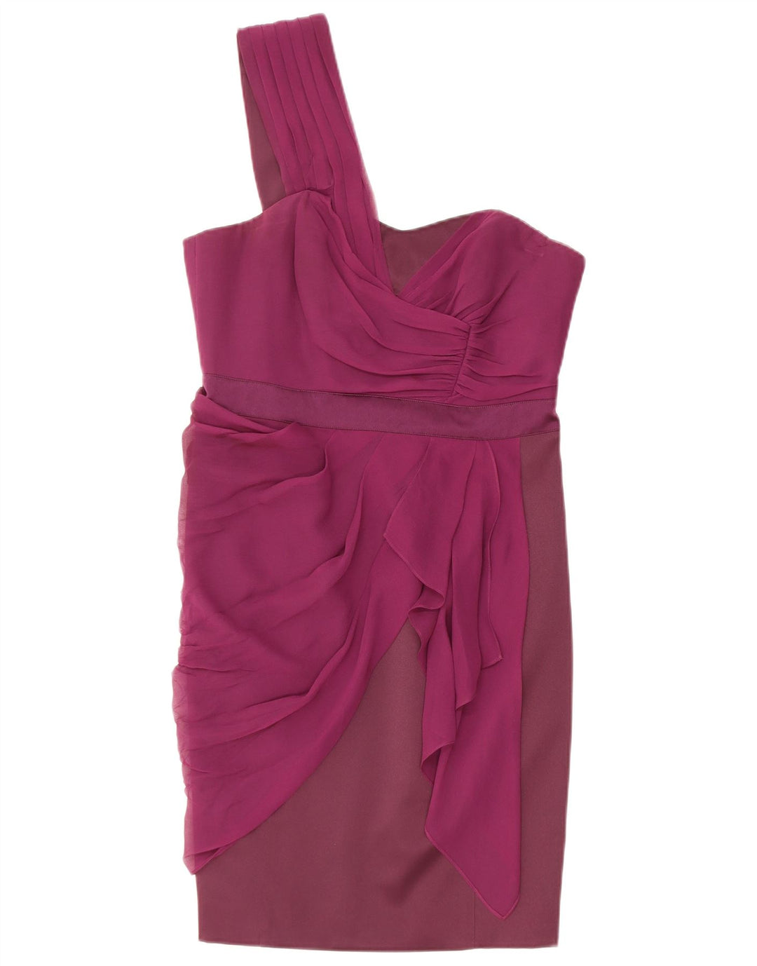 Vestido feminino Karen Millen de um ombro Reino Unido 12 poliéster roxo médio