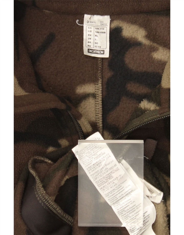 Jaqueta de lã masculina Decathlon UK 40 grande poliéster camuflado marrom