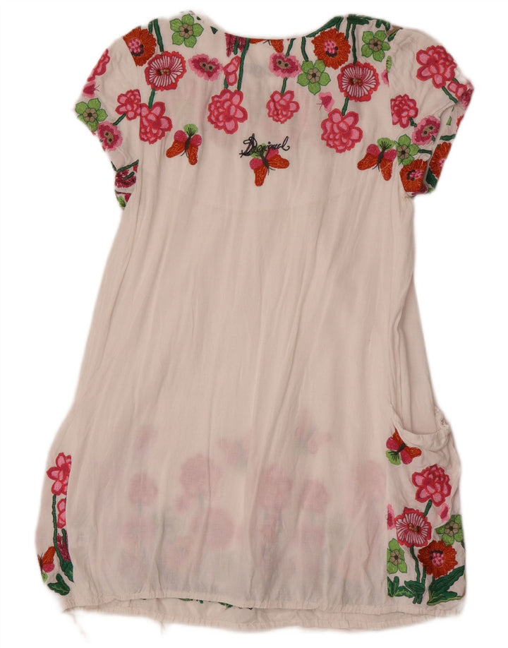 Túnica feminina Desigual UK 12 viscose floral branca média