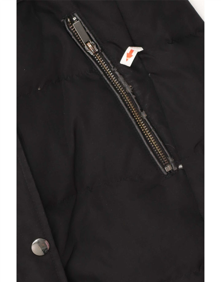 Casaco acolchoado grande com capuz feminino Phase Eight Reino Unido 12 médio preto