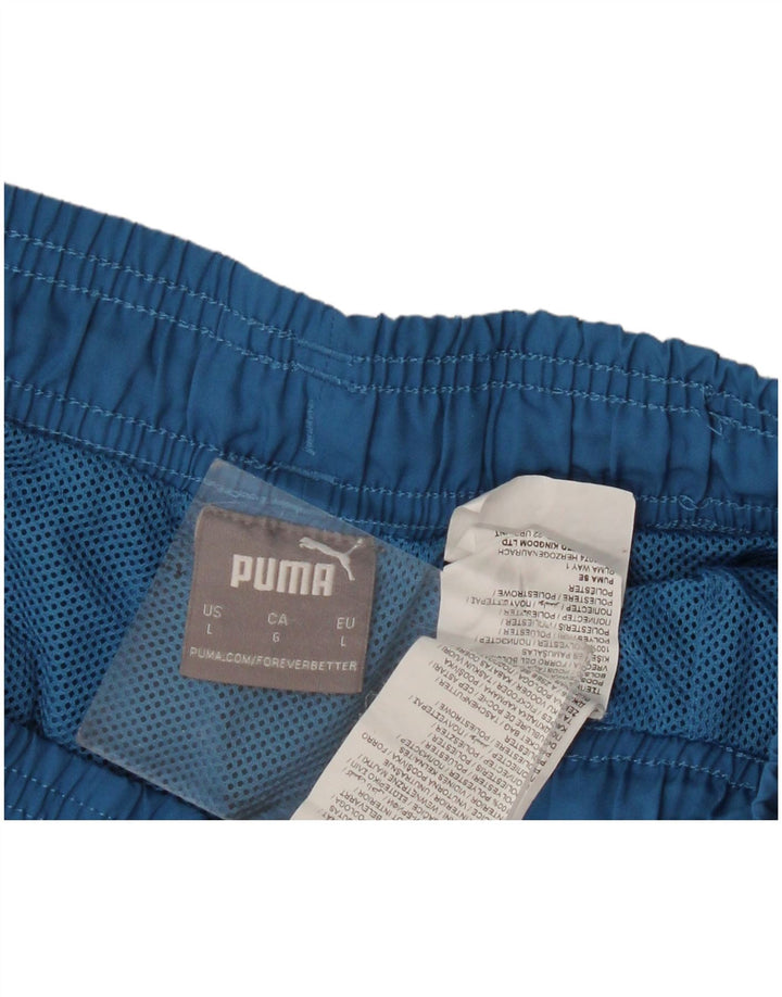 Shorts de natação masculinos Puma Graphic grande azul poliéster