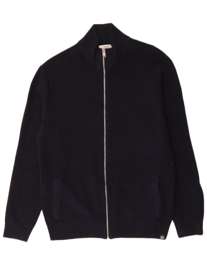 Suéter cardigã masculino Marks & Spencer XL azul marinho poliéster