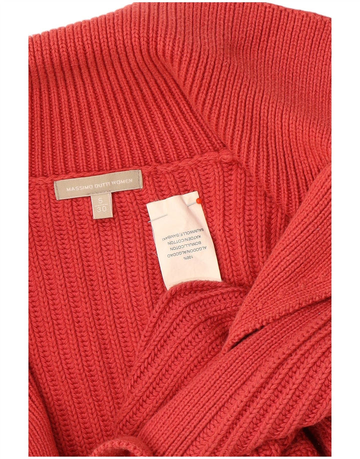 Suéter cardigã feminino Massimo Dutti Reino Unido 10 pequeno algodão vermelho