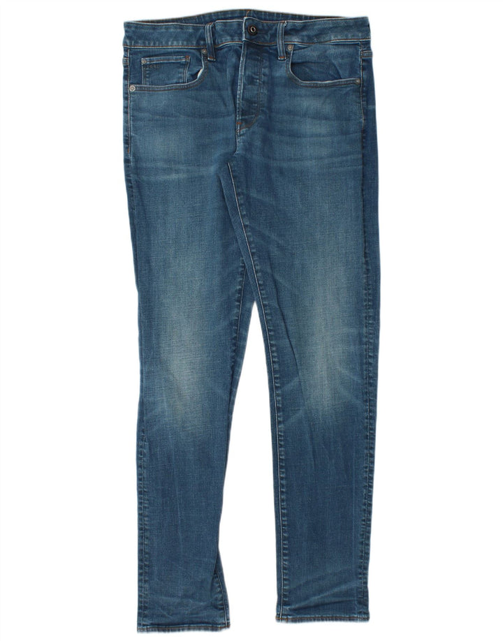 G-Star Masculino 3301 Slim Jeans W32 L32 Azul Algodão