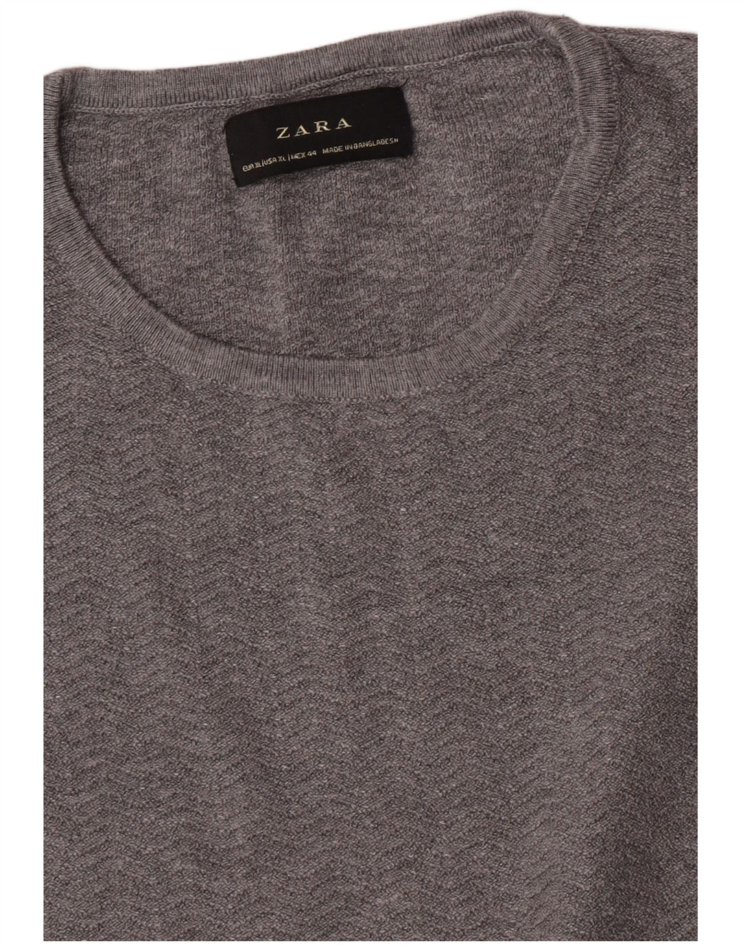 Zara Suéter masculino com gola redonda XL cinza