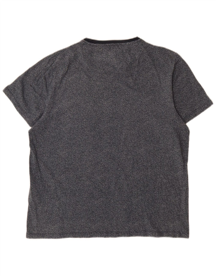 Camiseta masculina Ted Baker tamanho superior 4 grande algodão manchado azul marinho