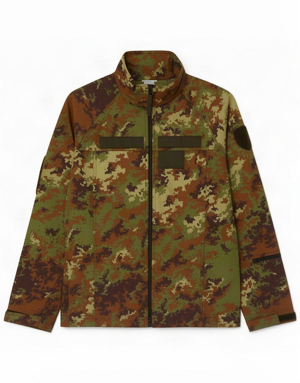 Jaqueta utilitária militar masculina vintage IT 52 XL poliamida camuflada verde
