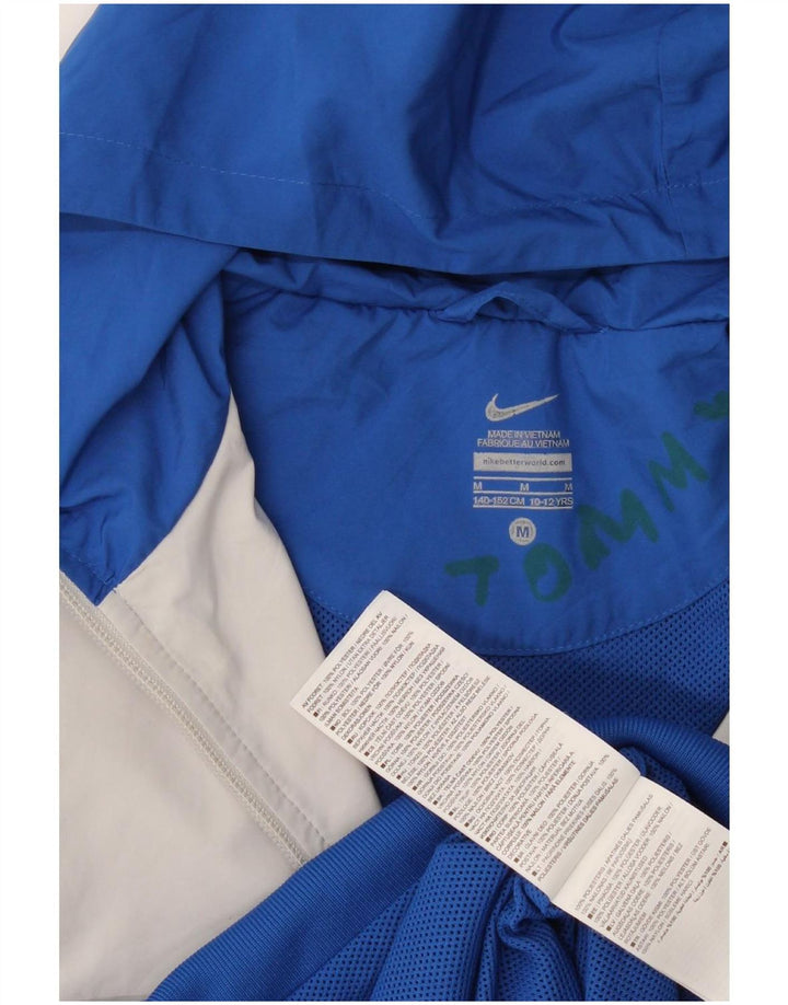 Jaqueta de treino com capuz Nike Boys 10-11 anos médio azul colorblock