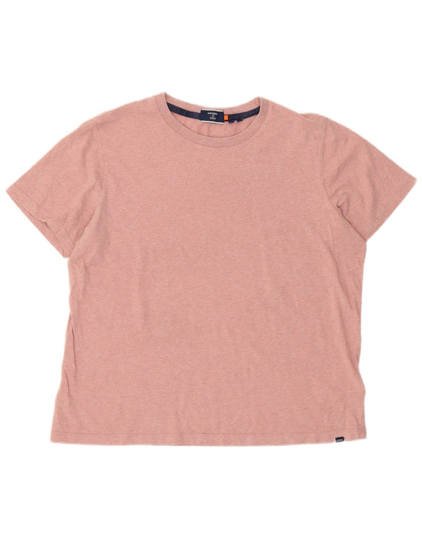Camiseta feminina Superdry UK 14 grande algodão rosa
