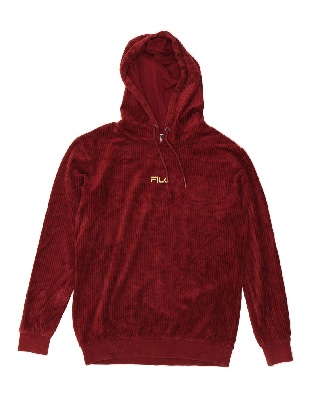 FILA Mens Hoodie Jumper XS Burgundy Viscose Vintage Fila and Second-Hand Fila from Messina Hembry 