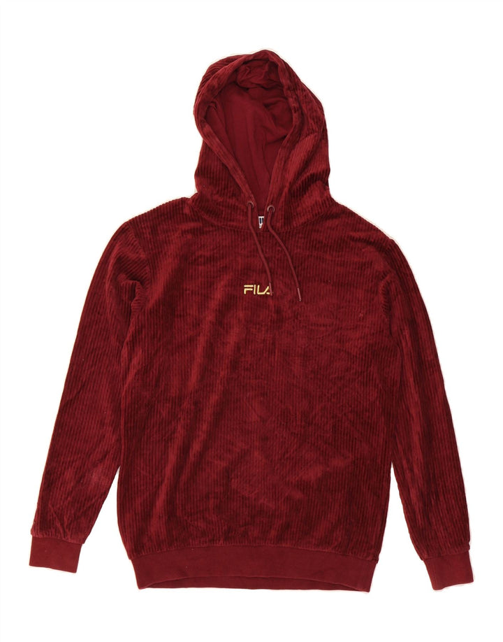 FILA Mens Hoodie Jumper XS Burgundy Viscose Vintage Fila and Second-Hand Fila from Messina Hembry 