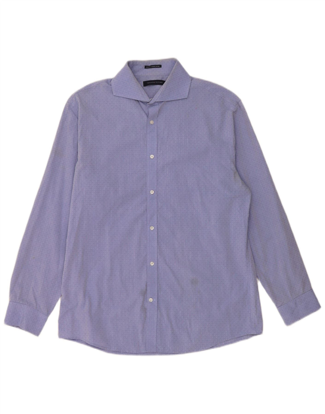 Tommy Hilfiger Mens Slim Fit Camisa Tamanho 16 Grande Azul Geométrico