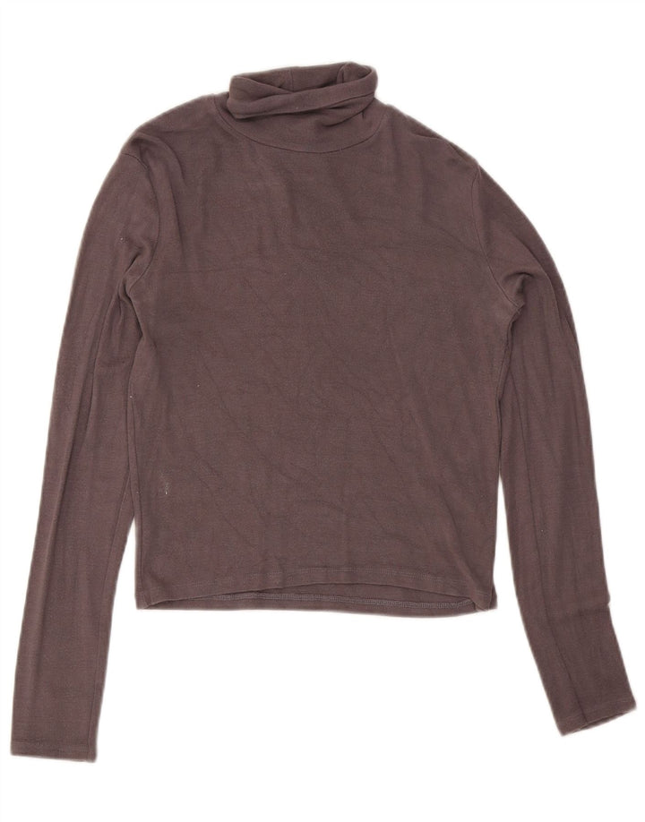 Zara Womens Crop Top Manga Longa Reino Unido 14 Grande Cinza