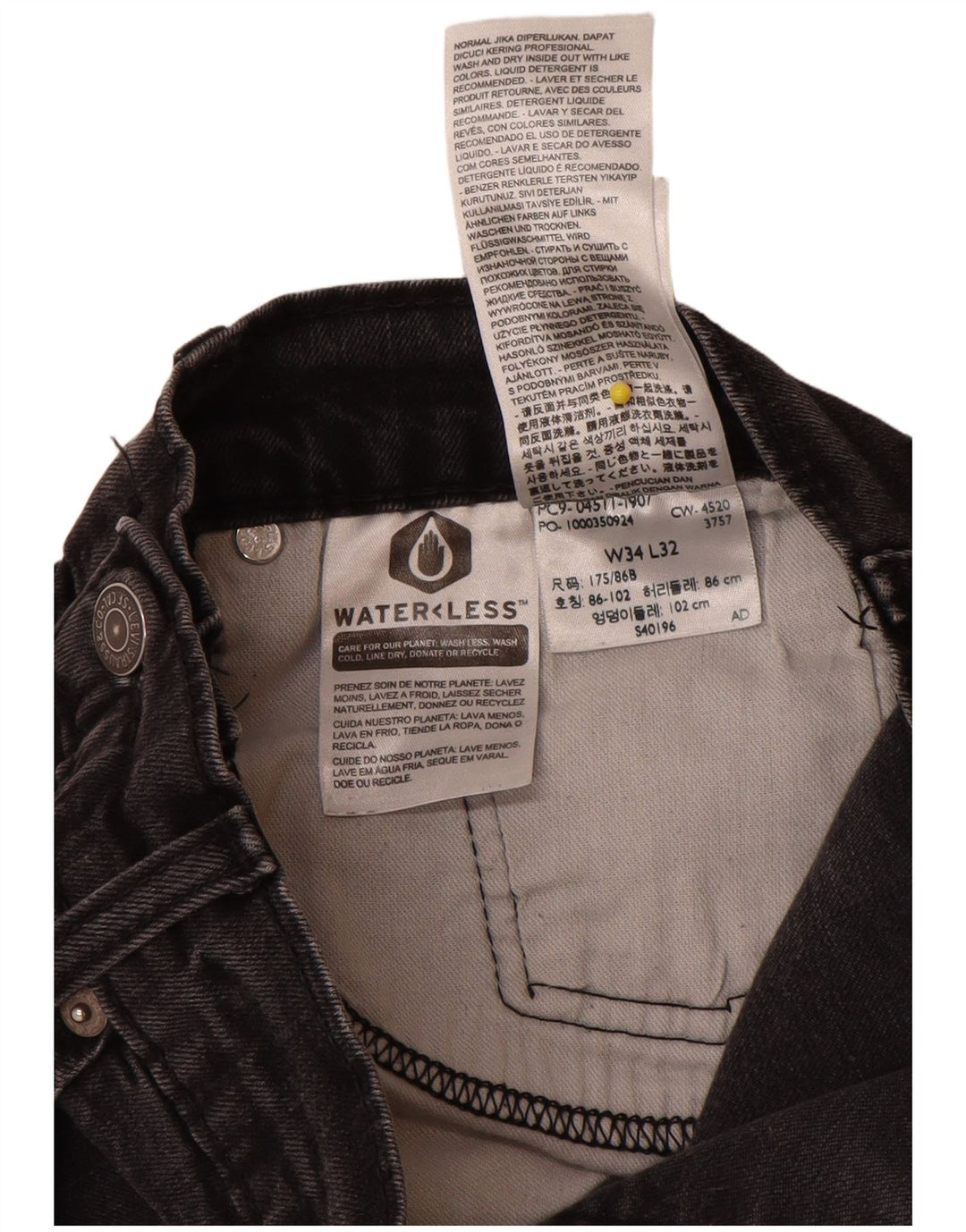Levi's Masculino 511 Distressed Slim Jeans W34 L32 Algodão Preto