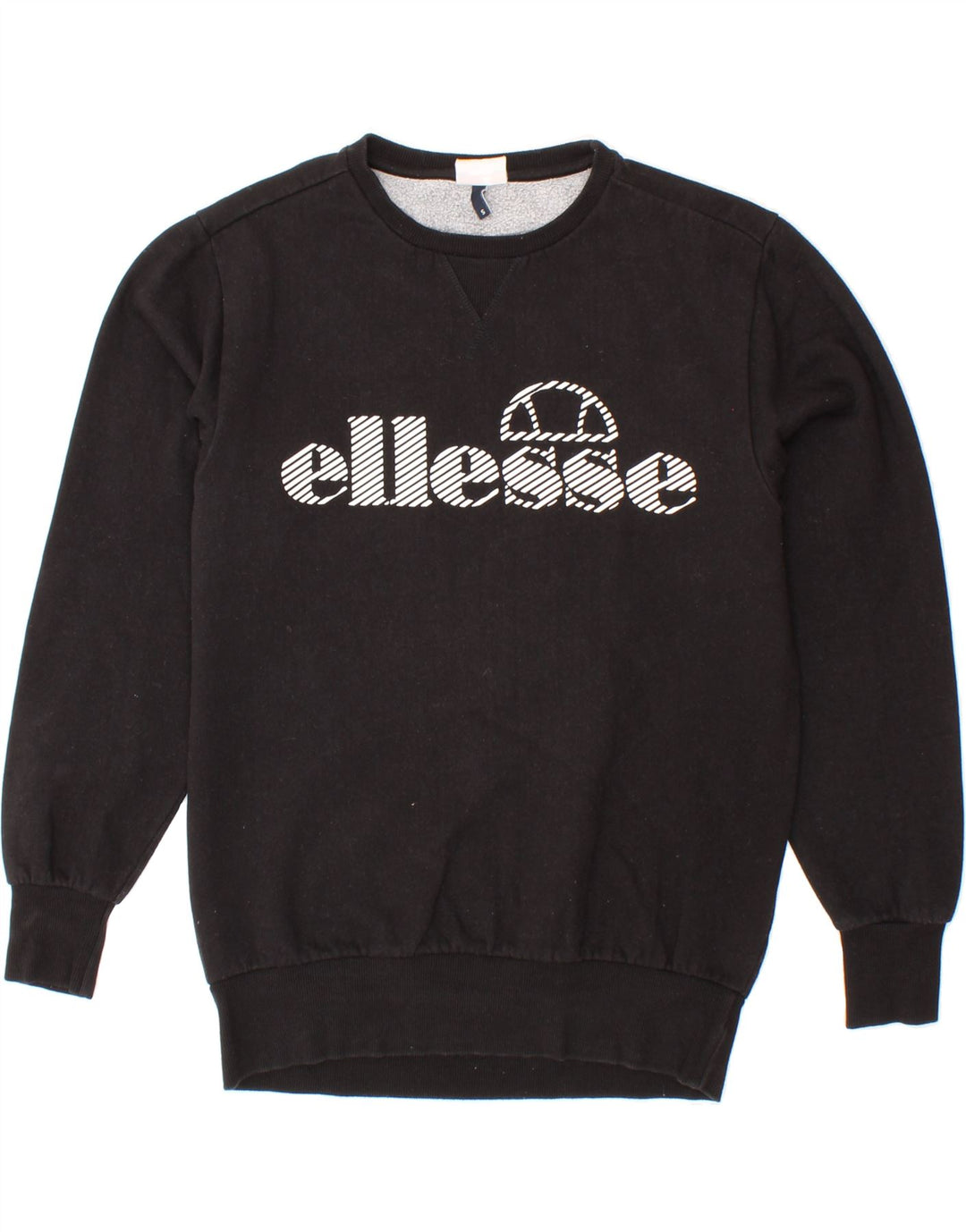 ELLESSE Mens Graphic Sweatshirt Jumper Small Black Cotton Vintage Ellesse and Second-Hand Ellesse from Messina Hembry 