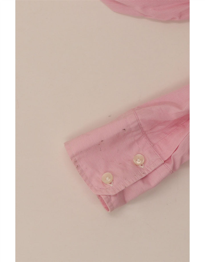 Camisa feminina Benetton UK 12 risca de giz rosa médio