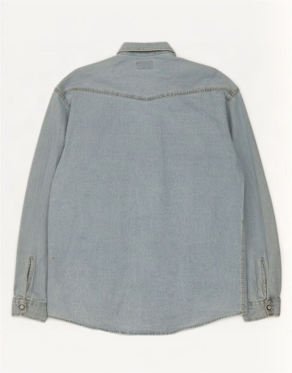 Camisa jeans masculina Vagabond azul médio
