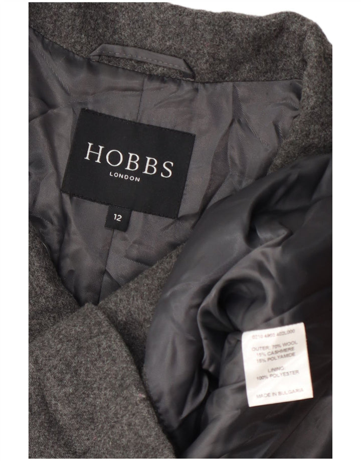 Casaco feminino Hobbs Pea UK 12 lã cinza médio