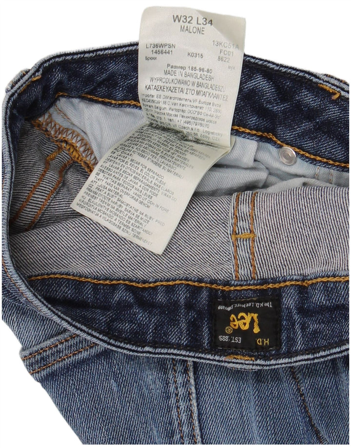 LEE Masculino Malone Slim Jeans W32 L34 Azul Algodão