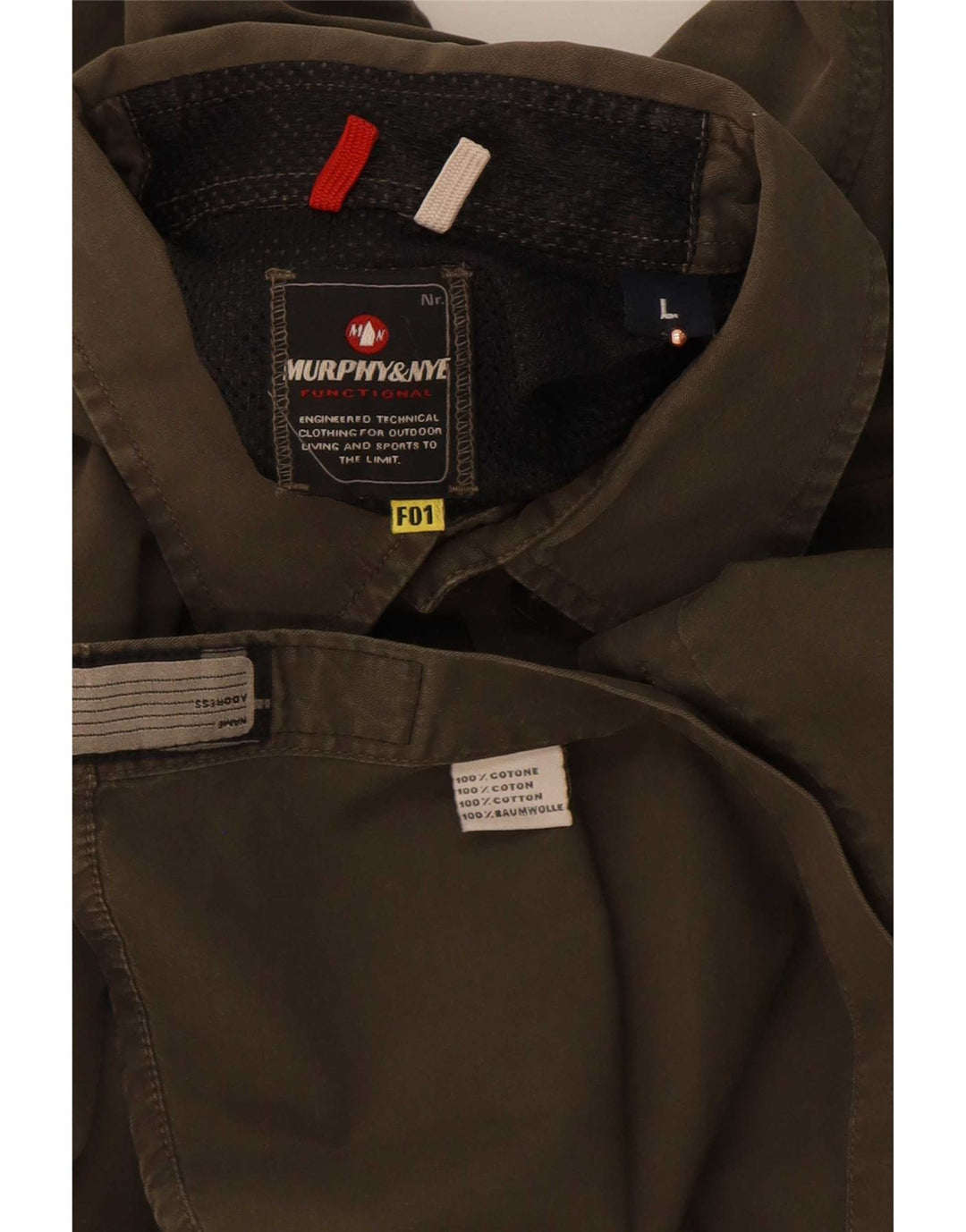 Camisa masculina Murphy & Nye grande algodão cáqui